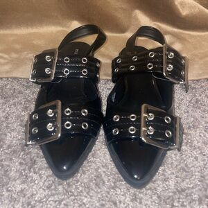 Madden girl black buckle strap Shoes